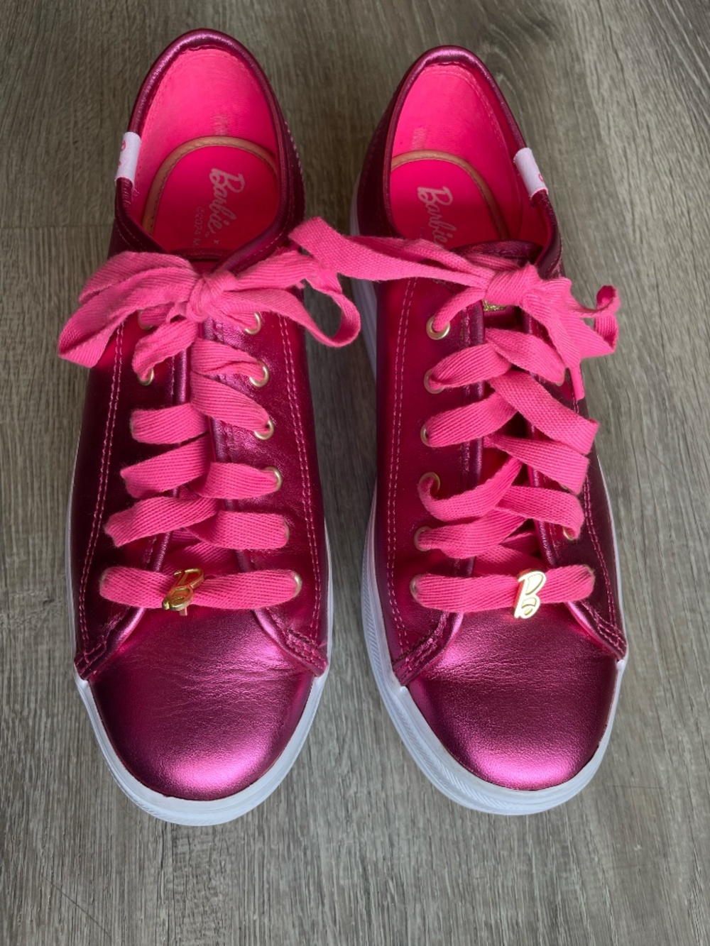 Keds x Barbie Metallic Hot Pink Platform Sneakers - Women's Size 7